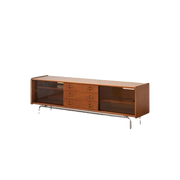 Mid-Century Modern Brown Drawers Rectangle TV Stand