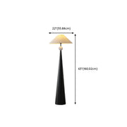 Mid-Century Modern Cone Black Tapered Metal Base Floor Lamp