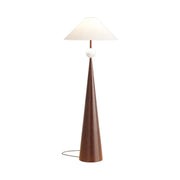 Mid-Century Modern Fabric Shade Tapered Metal Floor Lamp