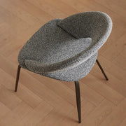 Mid Century Modern Gray Linen Open Back Dining Chair