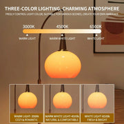 Mid-Century Modern Orange Floor Lamp with Table Drawers