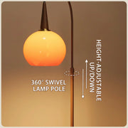Mid-Century Modern Orange Floor Lamp with Table Drawers