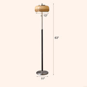 Mid-Century Modern Pull Chain Glass Bowl Round Floor Lamp