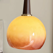 Mid-Century Modern Shelf Adjustable Orange Globe Floor Lamp