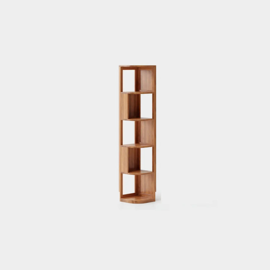Mid-Century Modern Stand Wood Vertical Corner Bookshelf