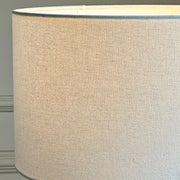 Mid-Century Modern Tapered Column Fabric Drum Floor Lamp