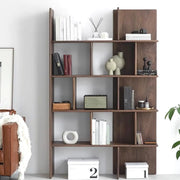 Mid-Century Modern Vertical Open Back Wood Bookshelf