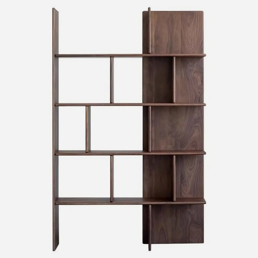 Mid-Century Modern Vertical Open Back Wood Bookshelf