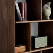 Mid-Century Modern Vertical Open Back Wood Bookshelf