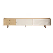 Mid-Century Modern Walnut & White TV Stand with Storage