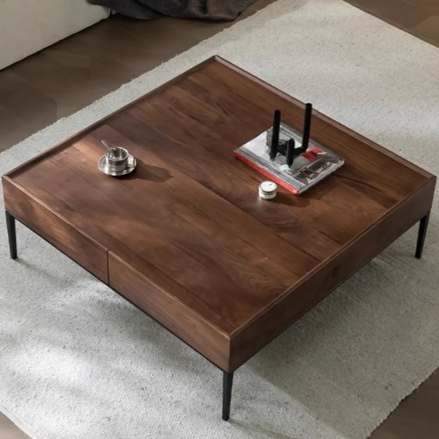Mid-Century Modern Walnut Solid Wood Coffee Table