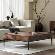 Mid-Century Modern Walnut Solid Wood Coffee Table