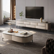 Mid-Century Modern Walnut Wood TV Stand with Storage