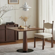 Mid-Century Modern Wood Brown Square Small Dining Table
