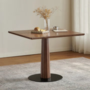 Mid-Century Modern Wood Brown Square Small Dining Table