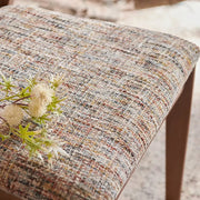 Mid Century Modern Wood Chenille Curved Back Dining Chair