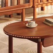Mid-Century Modern Wood Coffee Table with Drawer Shelf