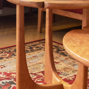 Mid-Century Modern Wood Flower Nesting Coffee Table