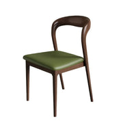 Mid-Century Modern Wood Open Back Upholstered Dining Chair