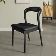 Mid-Century Modern Wood Open Back Upholstered Dining Chair