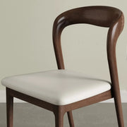 Mid-Century Modern Wood Open Back Upholstered Dining Chair