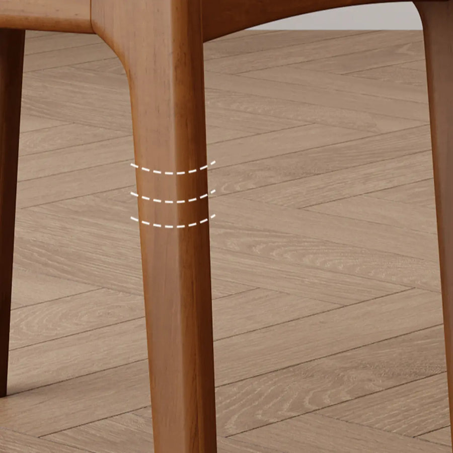Mid-Century Modern Wood Upholstered Open Back Dining Chair