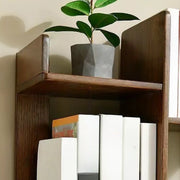 Mid-Century Modern Wooden Vertical Open Back Bookshelf