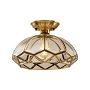 Mini Geometric Gold Glass Semi-Flush Mount Ceiling Lamp