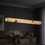 Minimalist Alabaster Slim Linear Pendant Island Light