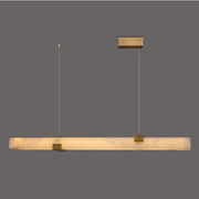 Minimalist Alabaster Slim Linear Pendant Island Light