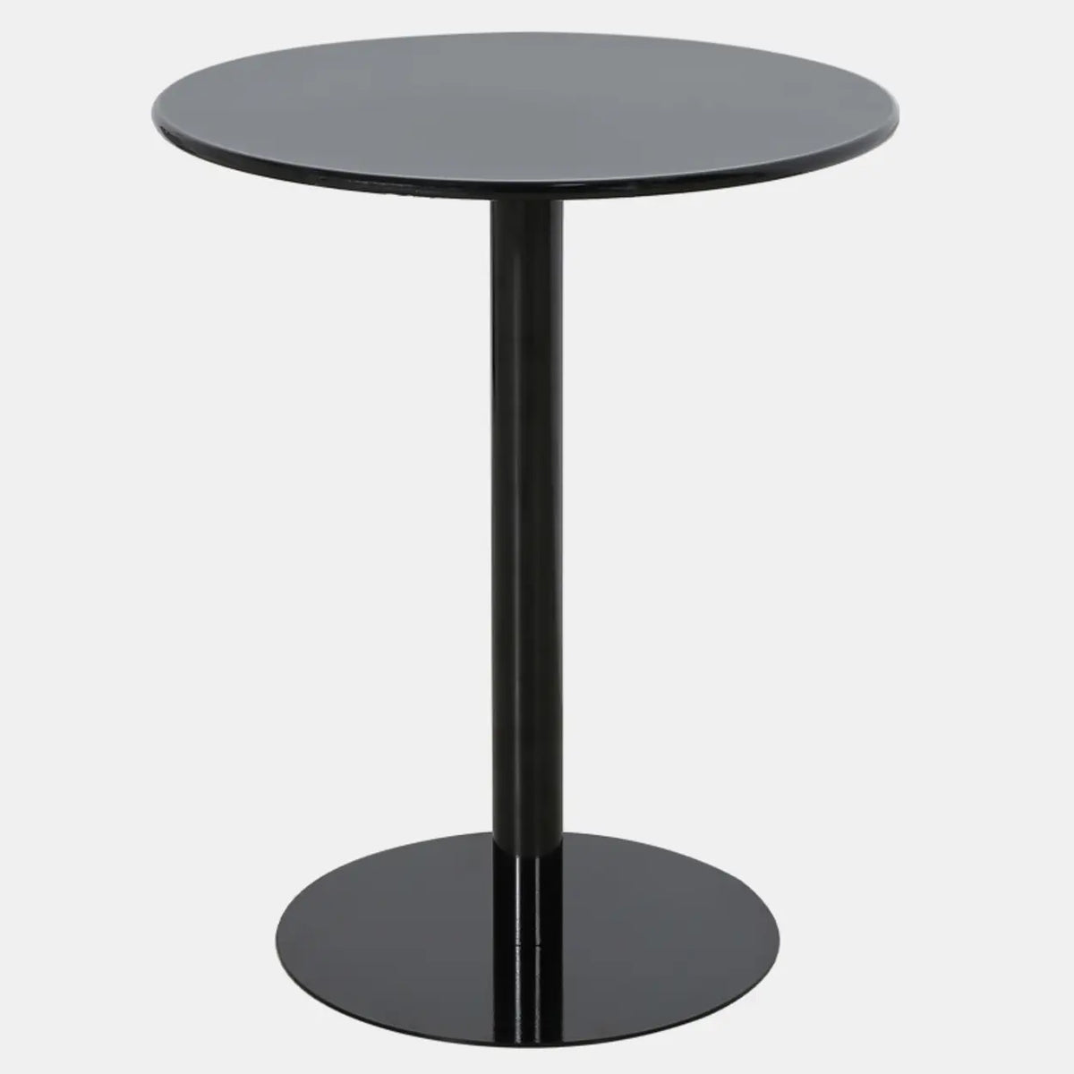 Minimalist Black Finish Round Metal Pedestal Side Table