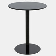 Minimalist Black Finish Round Metal Pedestal Side Table