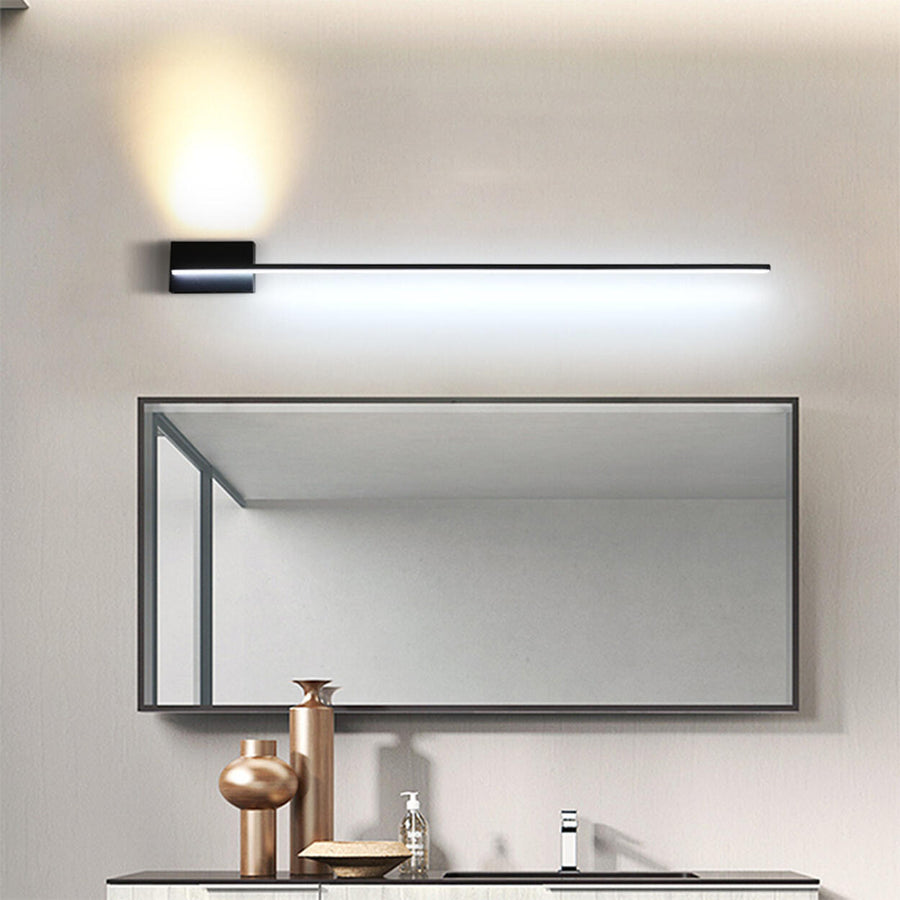 Minimalist Black Linear LED Up Down Vanity Light