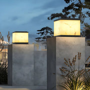 Minimalist Cubic Pillar Outdoor Table Lamp Warm Light