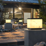 Minimalist Cubic Pillar Outdoor Table Lamp Warm Light