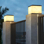 Minimalist Cubic Pillar Outdoor Table Lamp Warm Light
