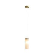 Minimalist Cylinder Bedroom Alabaster White Pendant Light