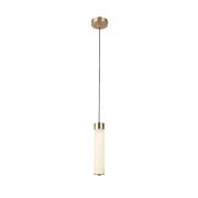 Minimalist Cylinder Bedroom Alabaster White Pendant Light