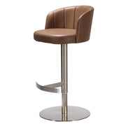 Minimalist Gray Rotatable Backrest Barrel Seat Bar Stool