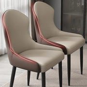 Minimalist Leather Solid Back Upholstered Dining Chairs