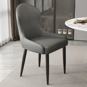 Minimalist Leather Solid Back Upholstered Dining Chairs