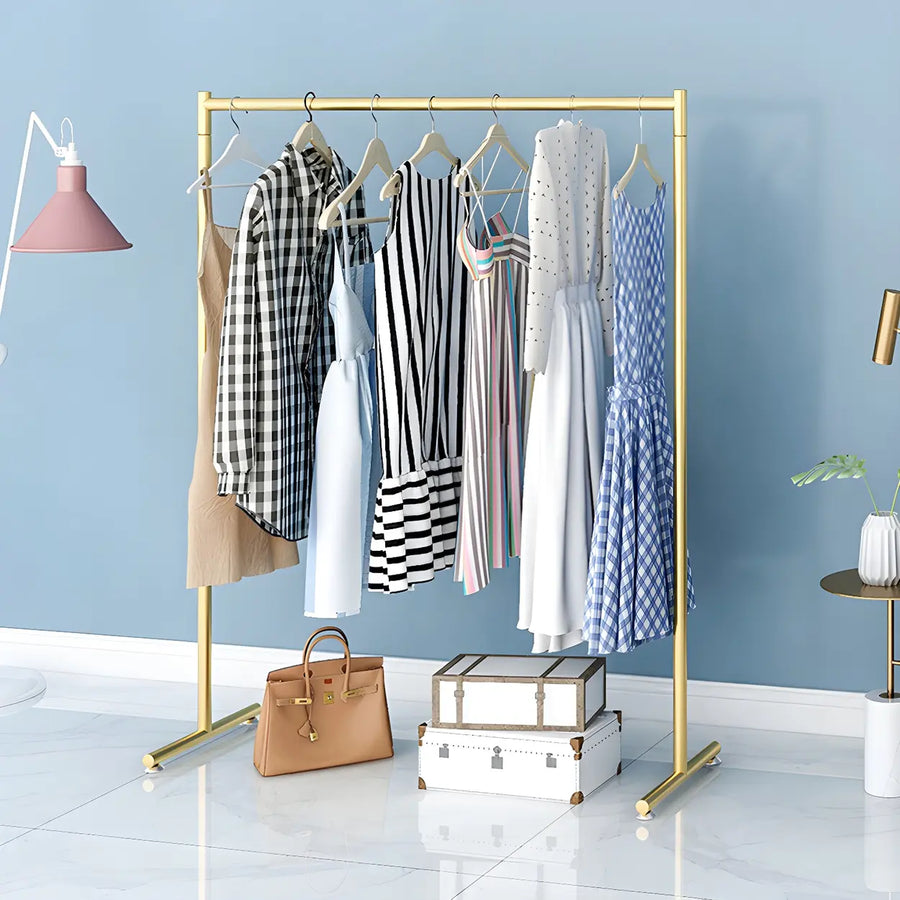 Minimalist Metal Gold Large Free Standing Coat Rack