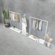 Minimalist Metal White Freestanding Coat Rack with Shelf