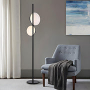 Minimalist Modern Double Black Dome Metal Floor Lamp