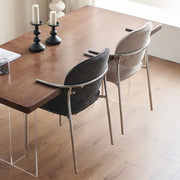 Minimalist Modern Low Back Fabric Upholstered Dining Chairs