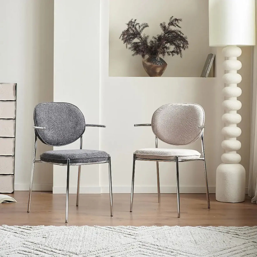 Minimalist Modern Low Back Fabric Upholstered Dining Chairs