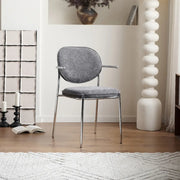 Minimalist Modern Low Back Fabric Upholstered Dining Chairs