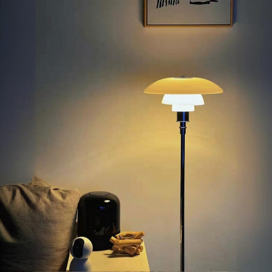 Minimalist Modern Metal White Glass Floor Lamp