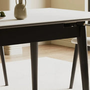Minimalist Rectangular Extendable White Stone Top Dining Table