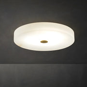 Minimalist Round Alabaster White Flush Mount Ceiling Light